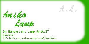 aniko lamp business card